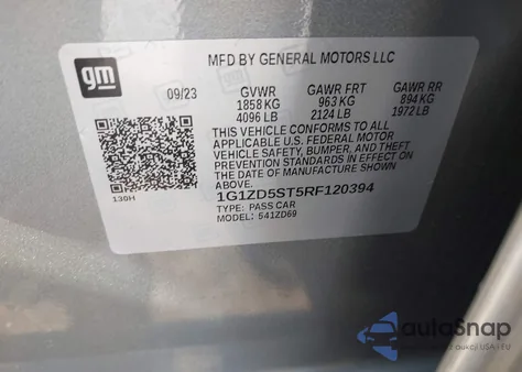 2024 Chevrolet Malibu Fwd 1Lt from USA, damaged, VIN 1G1ZD5ST5RF120394